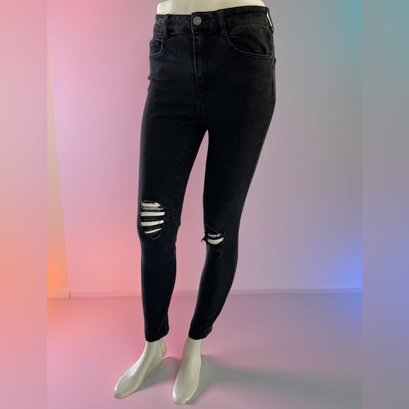 refuge Denim - Refuge size 2 Women's Black Distressed Skinny Jeans
